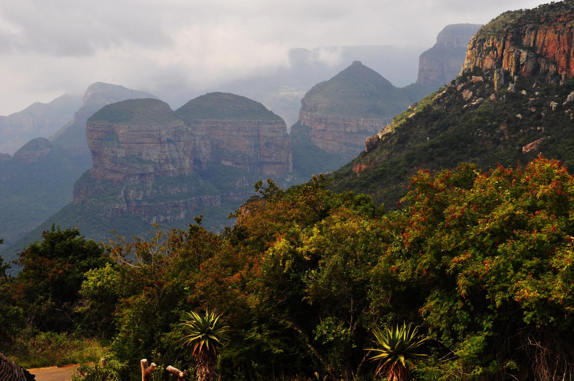 Montagne du Drakensberg (dans les nuages)